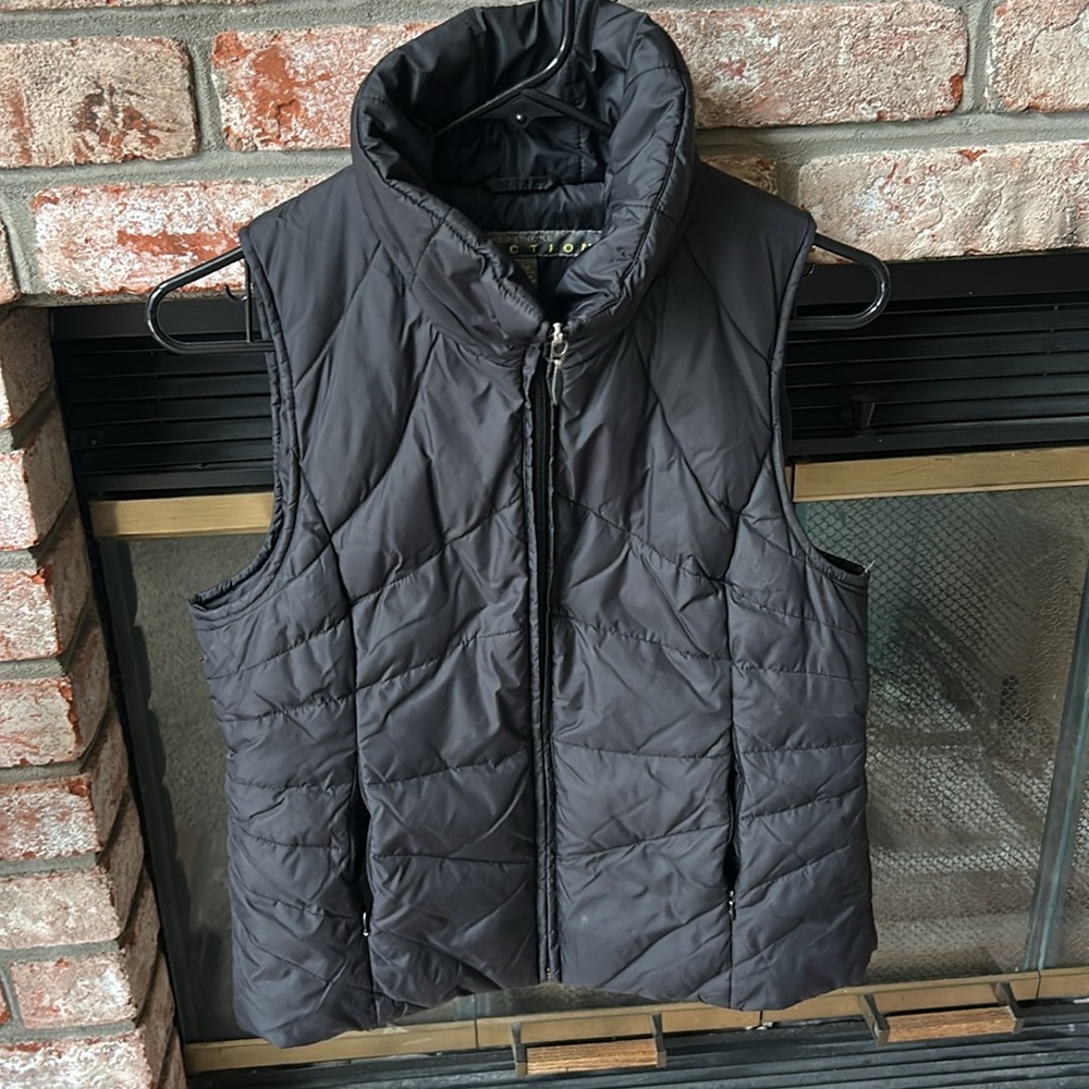 Kenneth Cole Reaction Down Puffer Zip Up Vest Women's  Lightweight‎ Black Size S